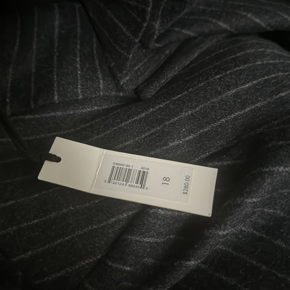NWT! Banana Republic Gray Stripe Relaxed Slim Pinstripe Flannel Blazer and Pants - Picture 8 of 12